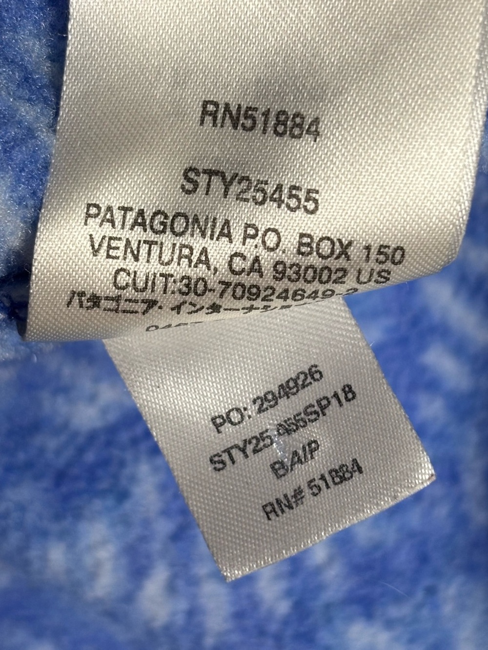 Patagonia Synchilla Snap-T Fleece Pullover Blue Print M 25455 SP18 - Picture 7 of 7